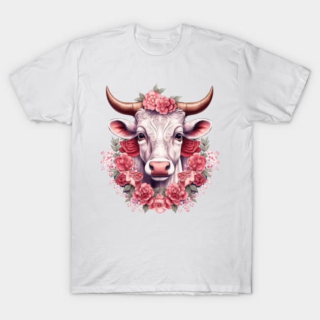 Christmas Cow #6 T-Shirt by Chromatic Fusion Studio